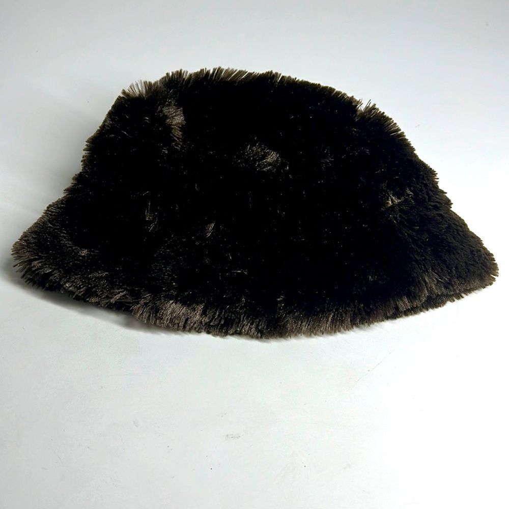 Kenneth Cole Faux Fur Bucket Hat Excellent Condition Brown